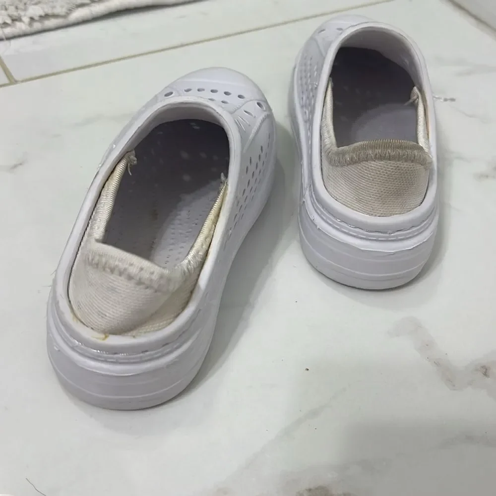 White Slip On Toddler Shoes - Super Cute Size 25